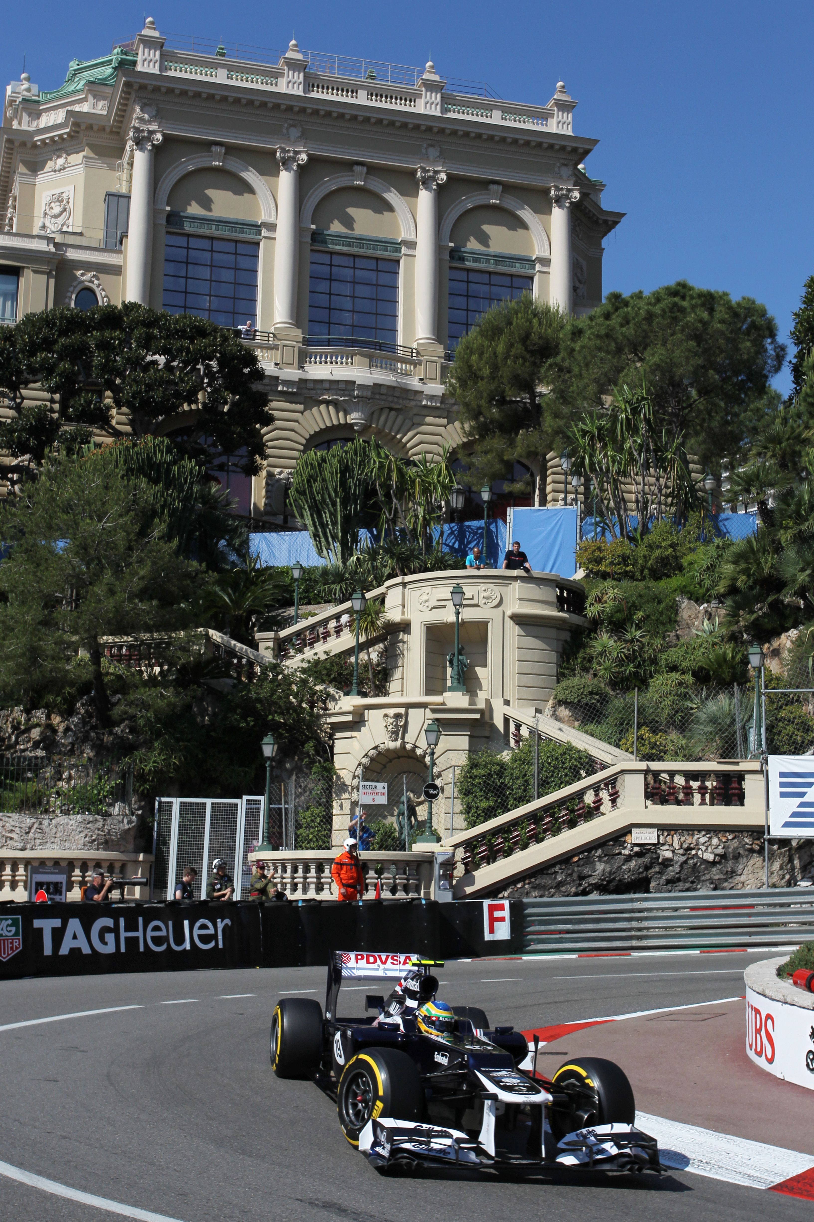 2012 and Bruno Senna negotiates the slowest corner of the year.