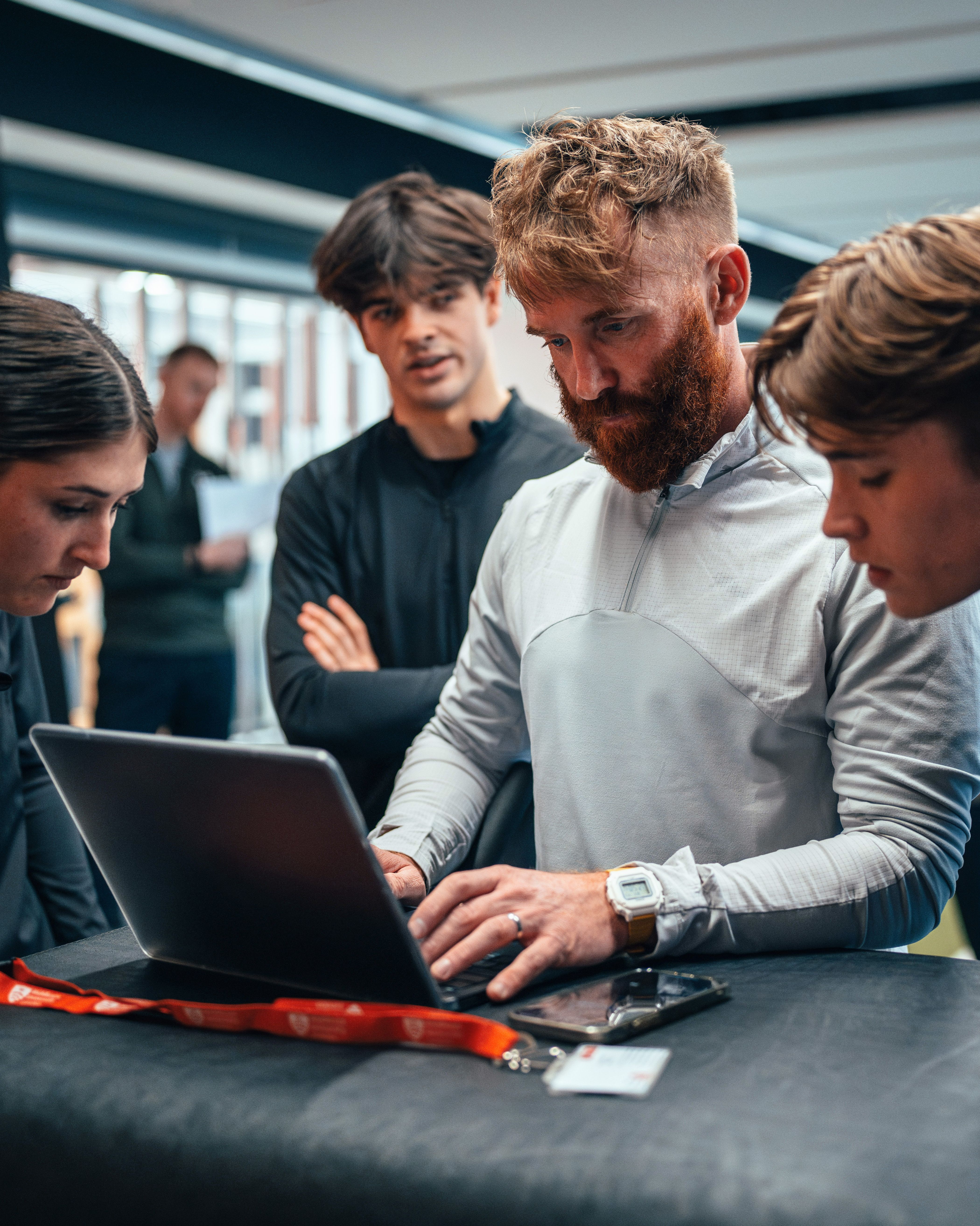 Comparing their scores.