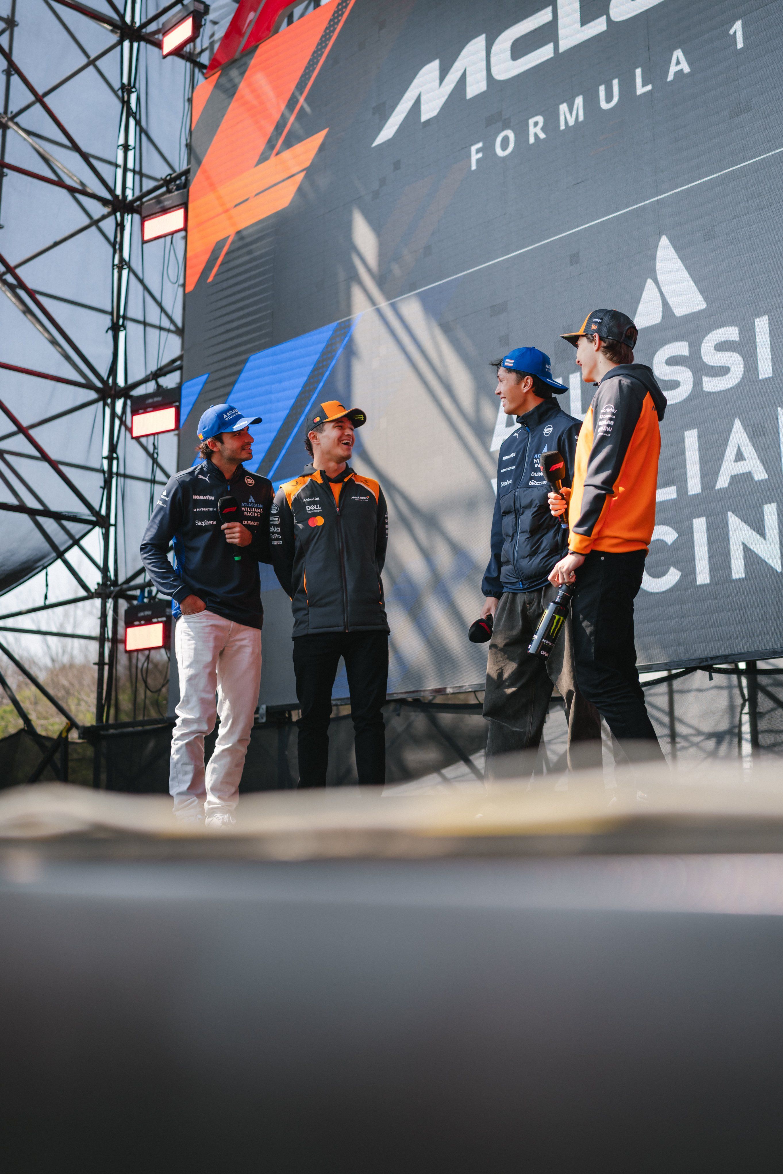 Sharing the stage with the McLaren duo.