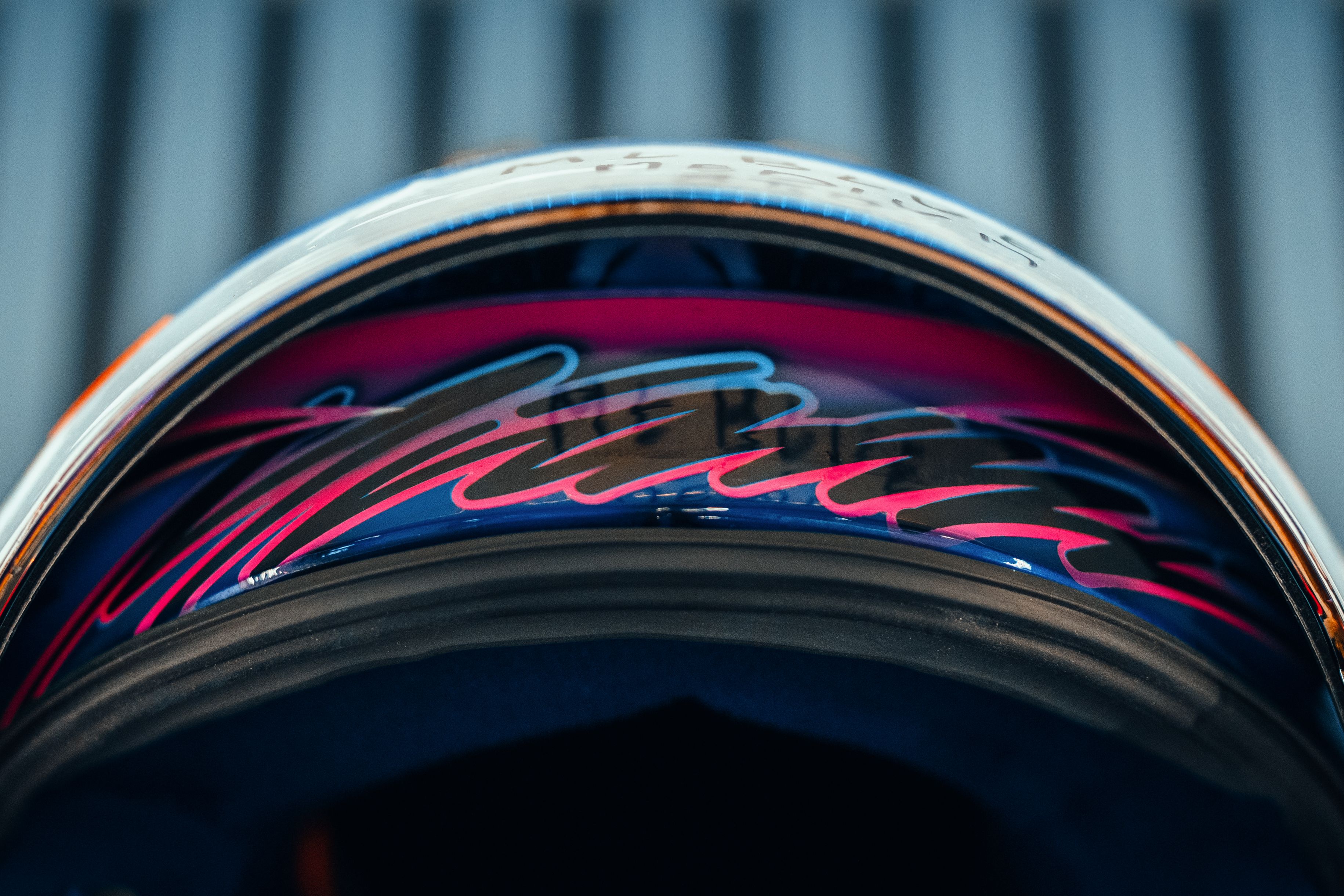 Helmet at the ready, time to hit the track.