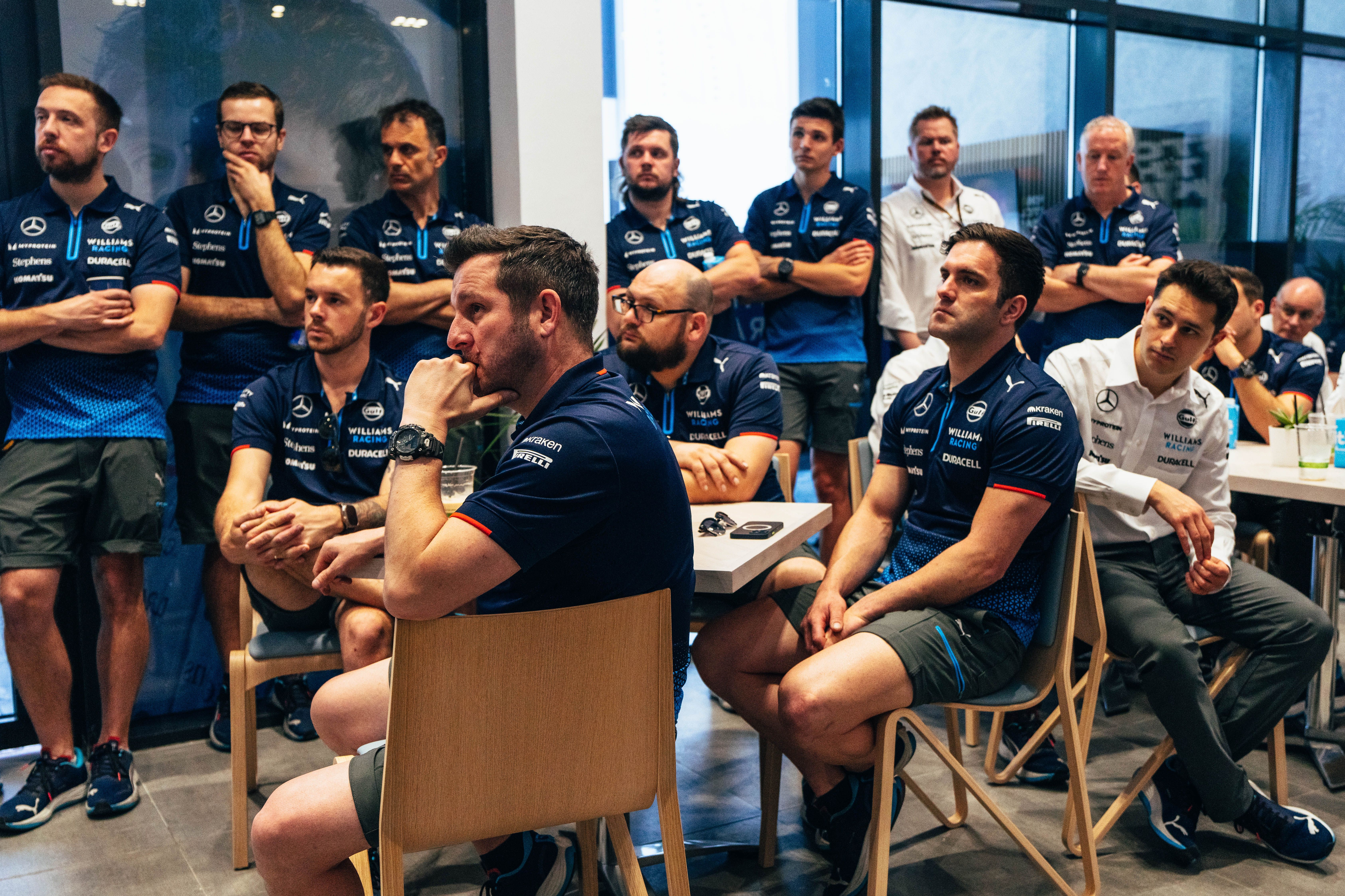 Team talk to start the day.