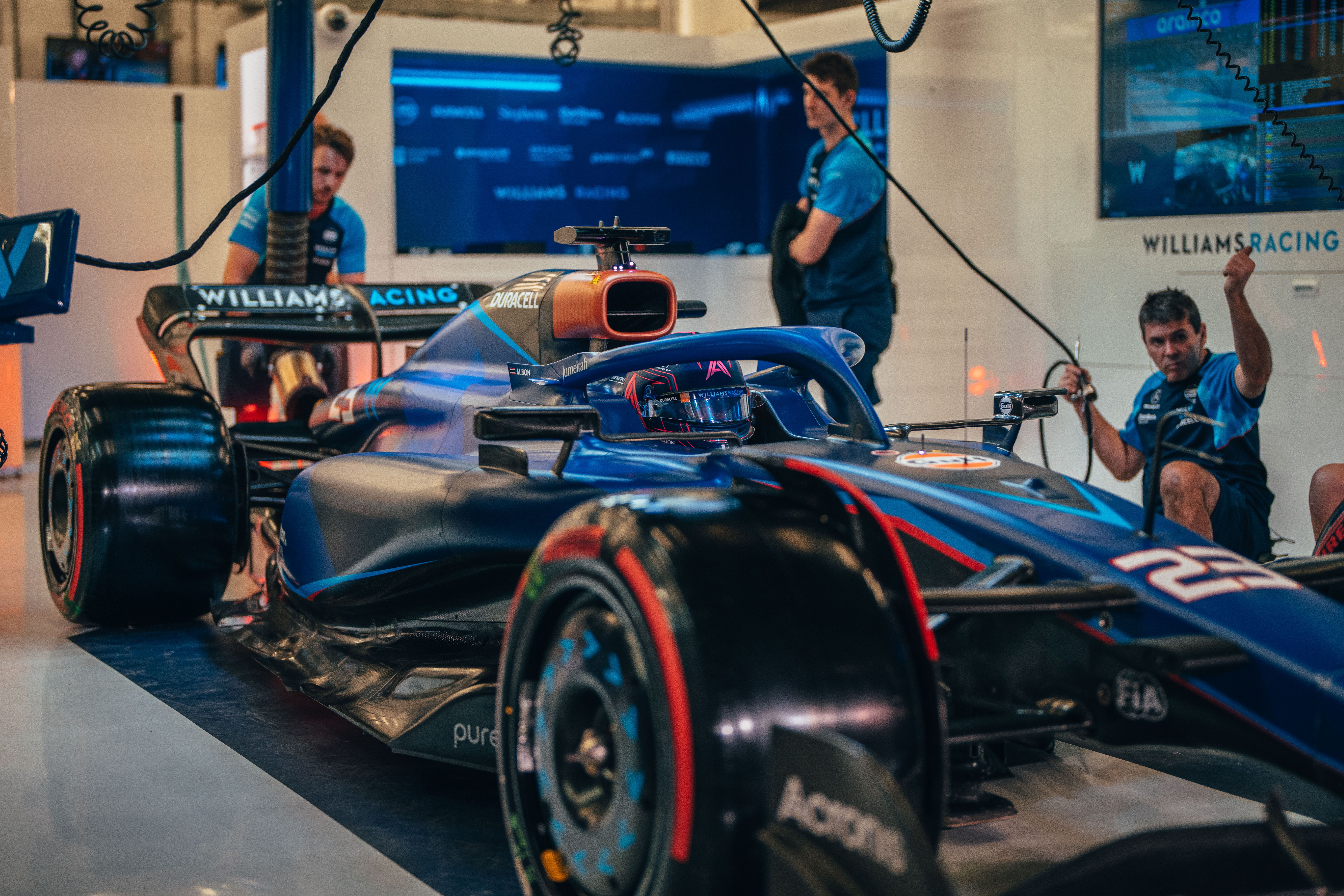 Albono heads out for some soft tyre running.