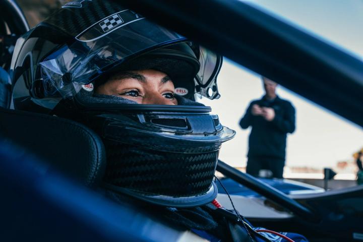 Kamden Hibbitt looking out onto the Sebring track