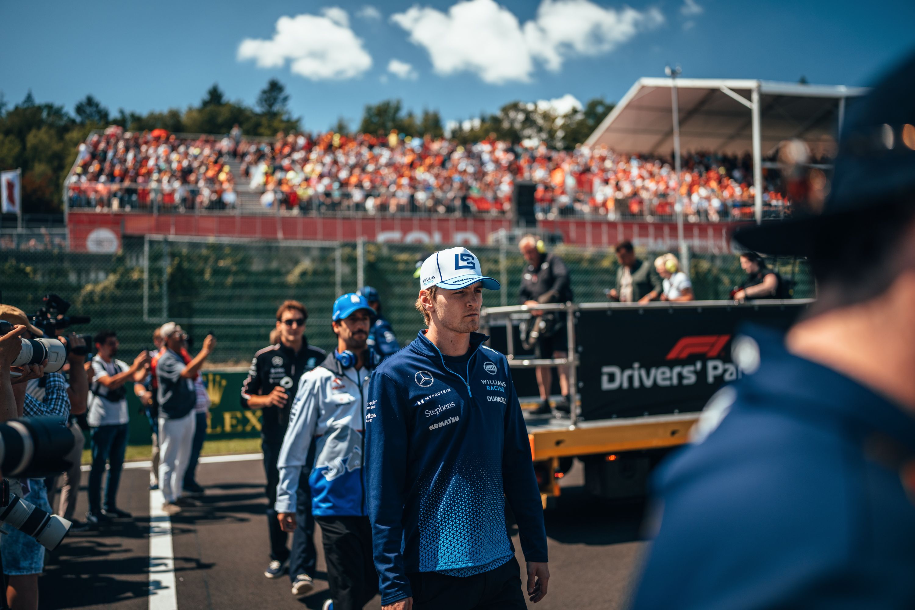 Logan enjoys the lesser-spotted Spa sunshine before the race.