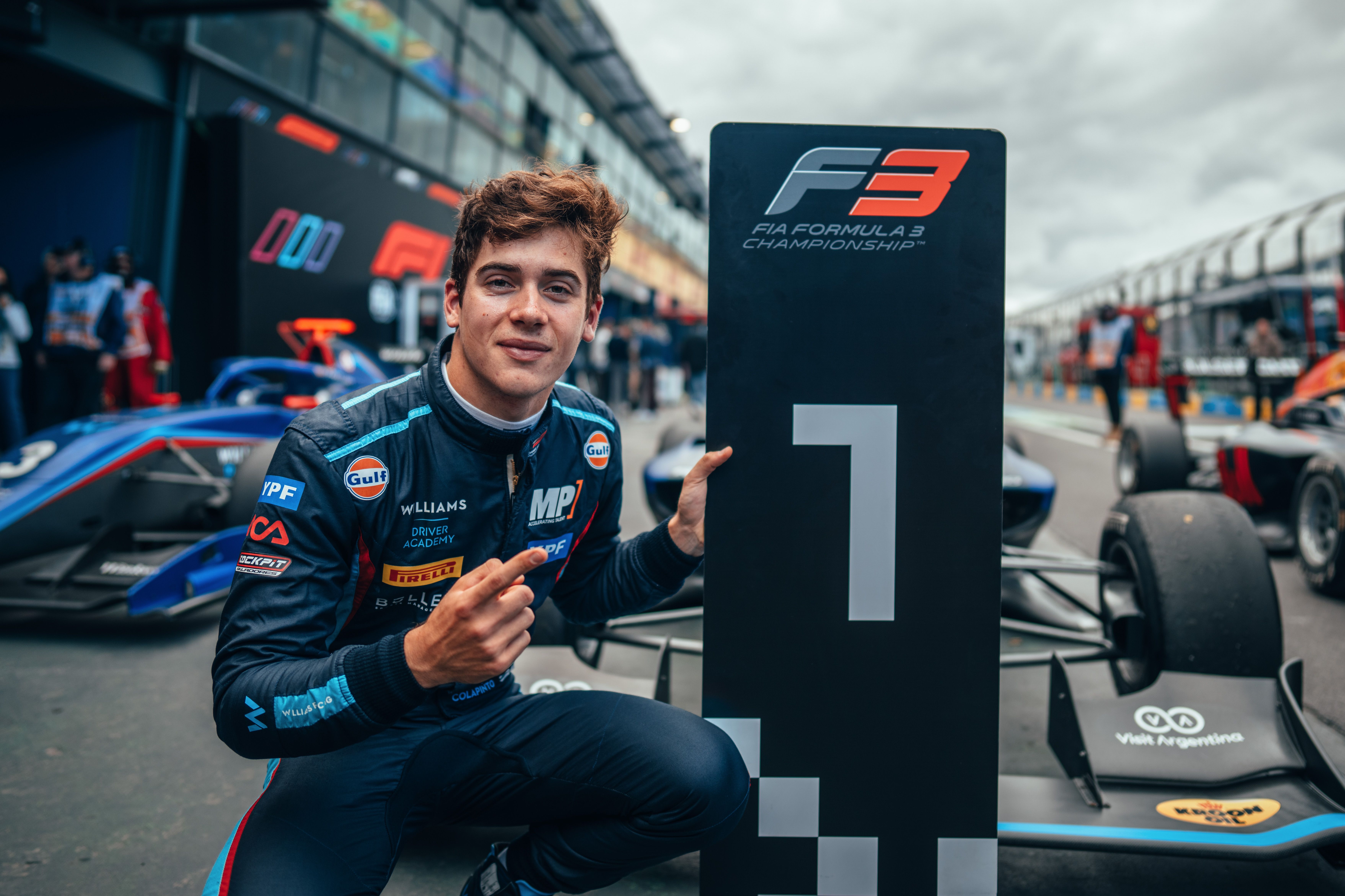 Franco Colapinto was celebrating his first F3 win in Williams Racing colours.