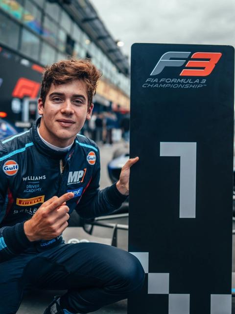 Franco Colapinto was celebrating his first F3 win in Williams Racing colours.