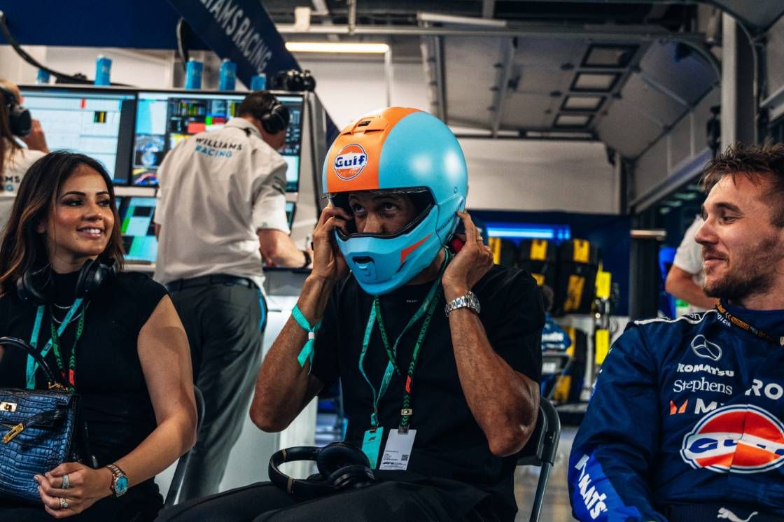 The Premier League and Champions League winner gets set for a pit stop.