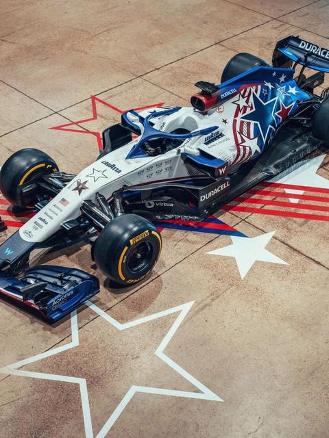 The show car in full. Williams x USA.