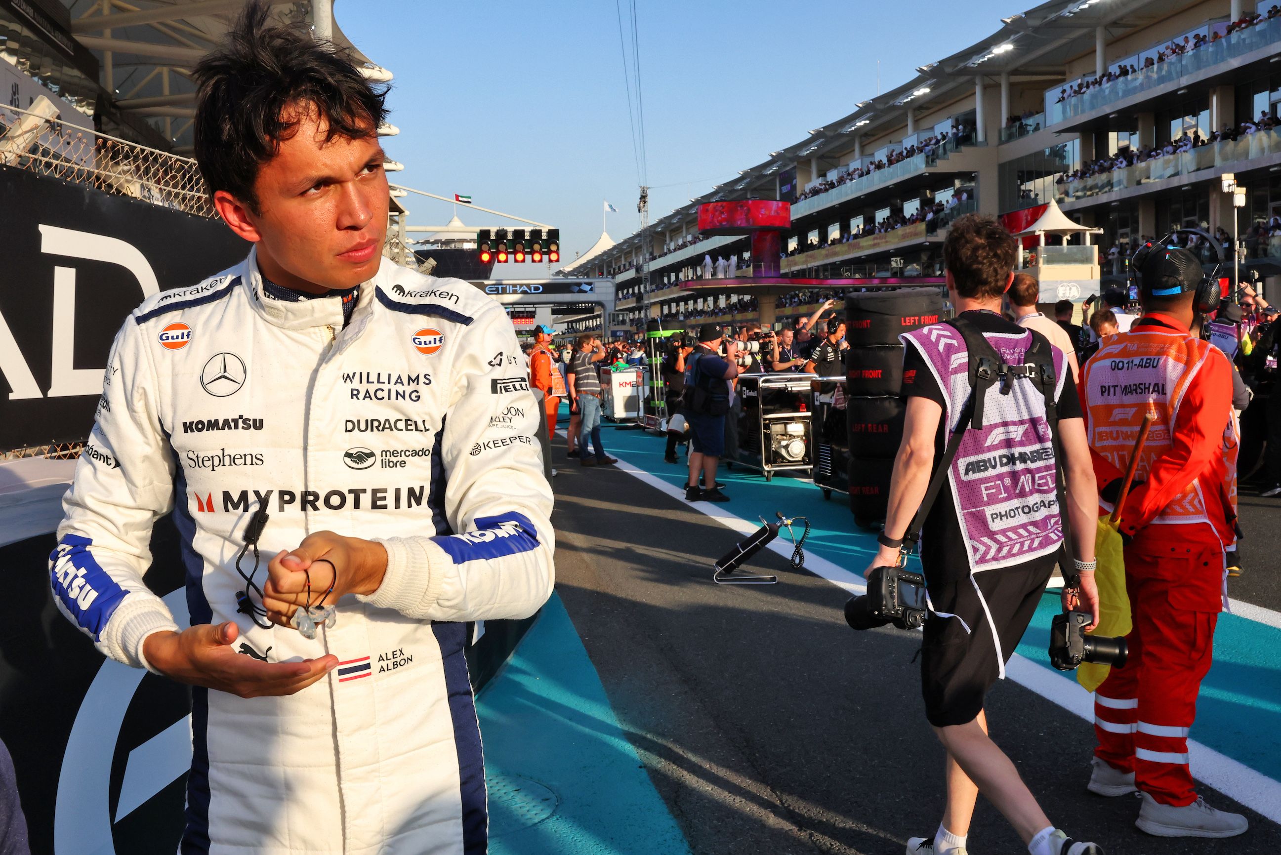 Suiting up for one last race in the FW46.