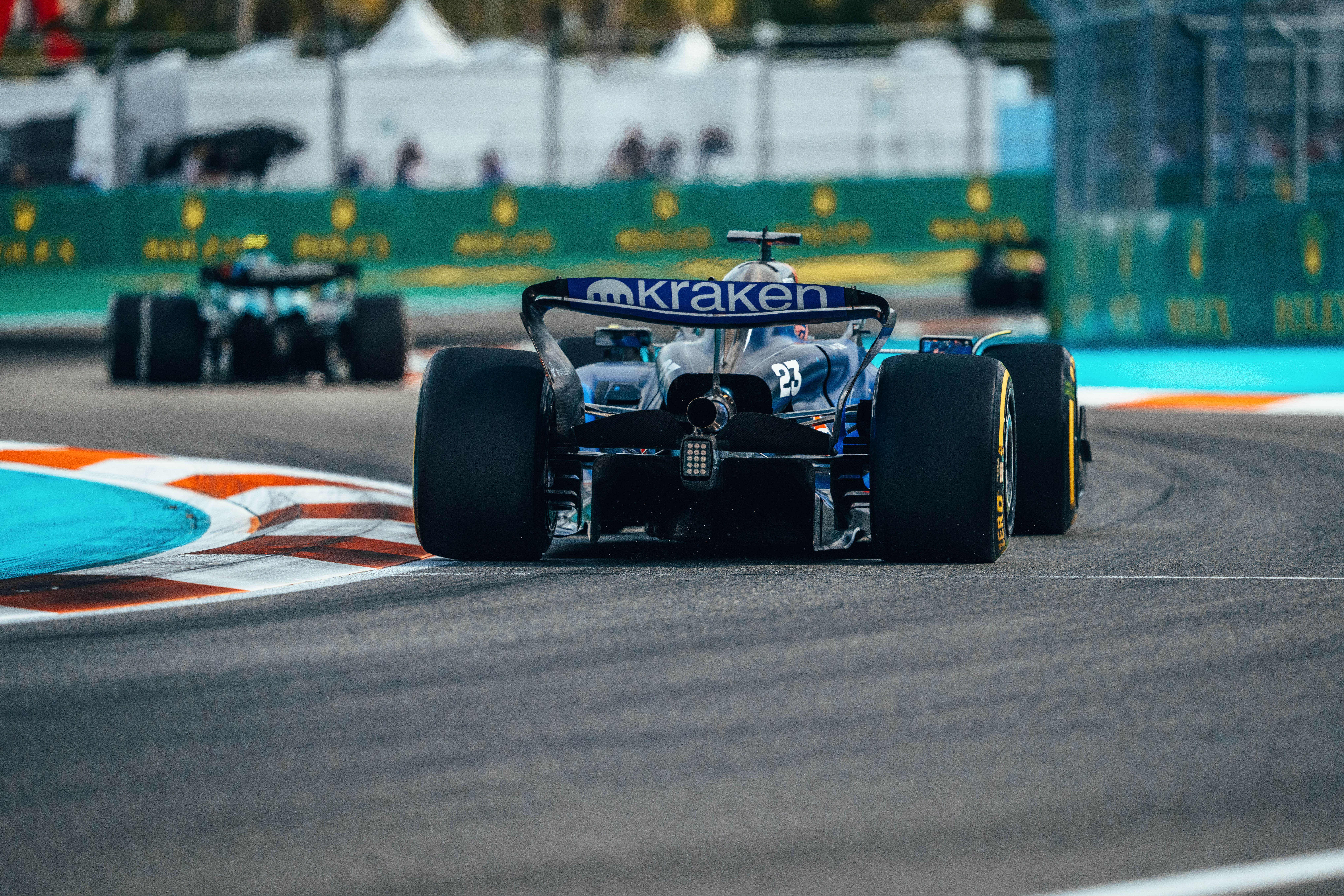 Leaning on the tyres.