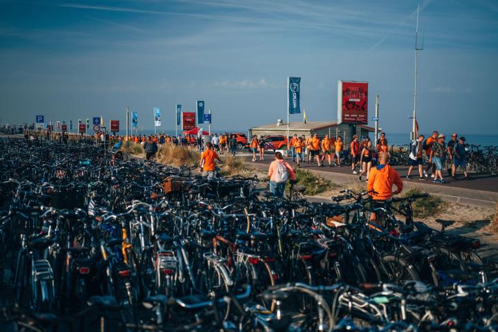 A beachside bicycle park in Zandvoort