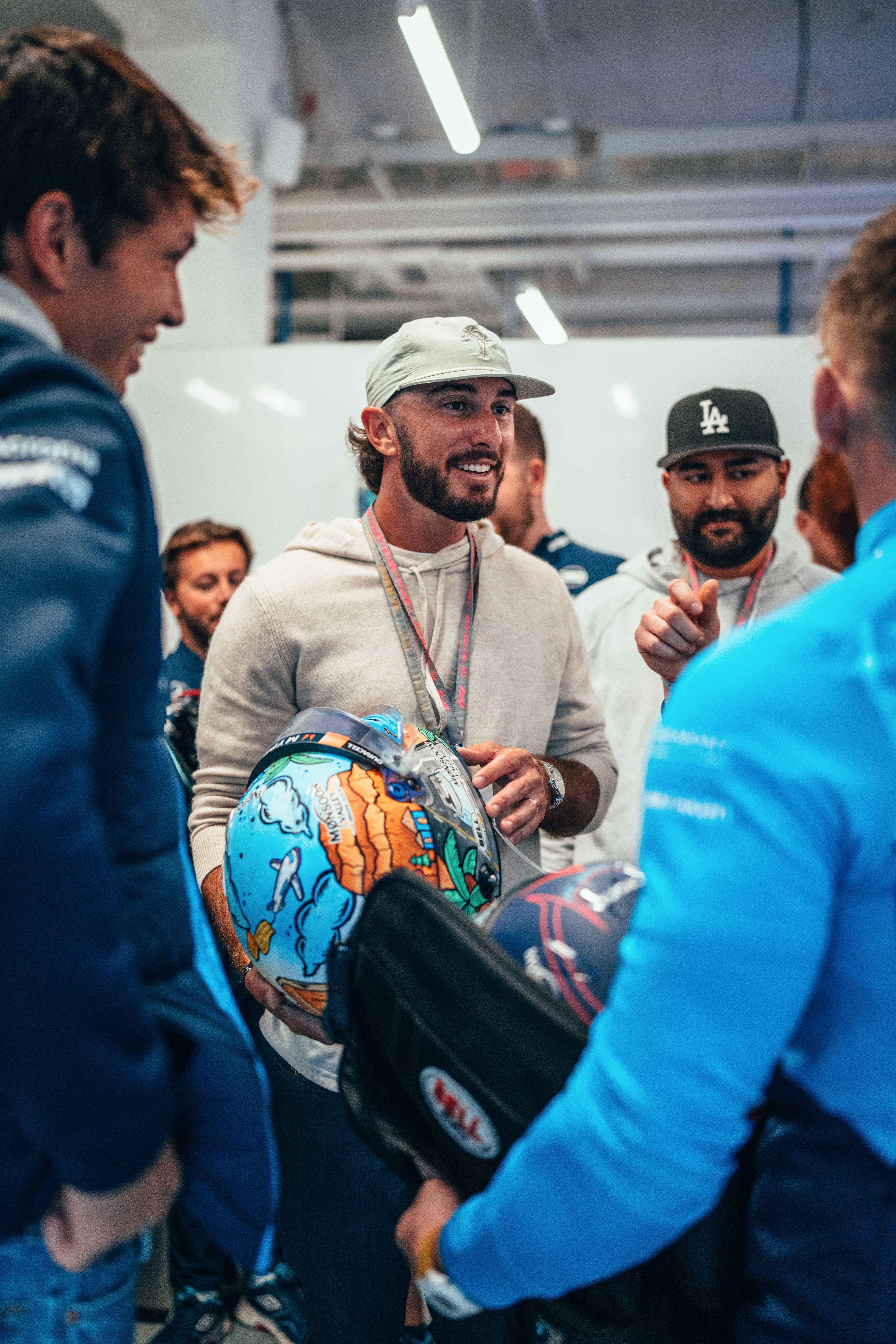 Max then popped by our garage on race night.