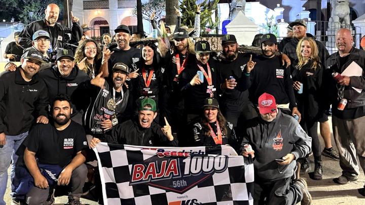 The Block House Racing team celebrate their Baja 1000 triumph.