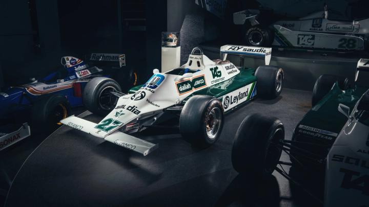 Williams FW07 drive by Alan Jones on display at the Williams Heritage Collection at Grove, Oxfordshire
