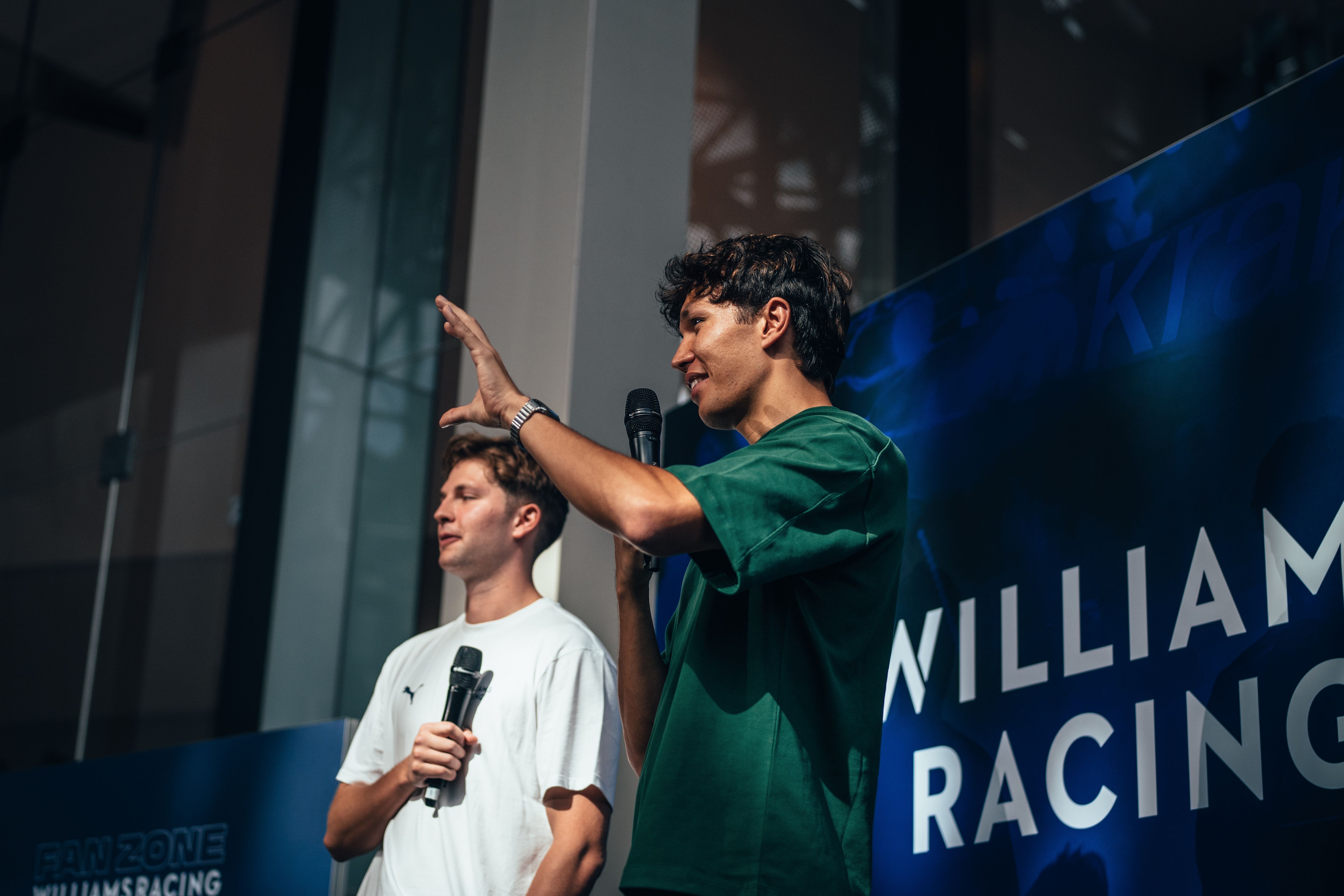 Answering the fan questions.