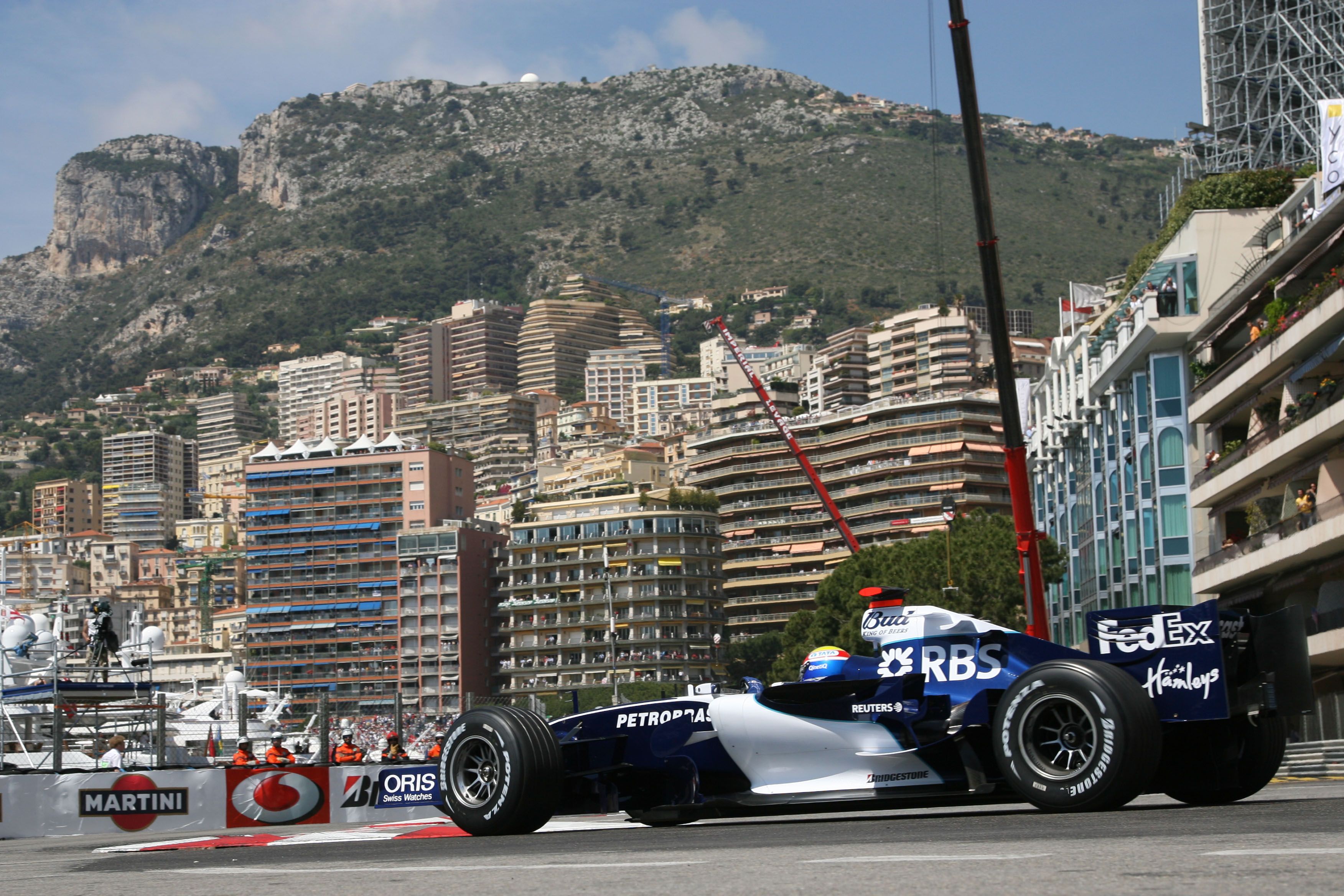 From down under but looking up, Mark Webber and an impressive backdrop.