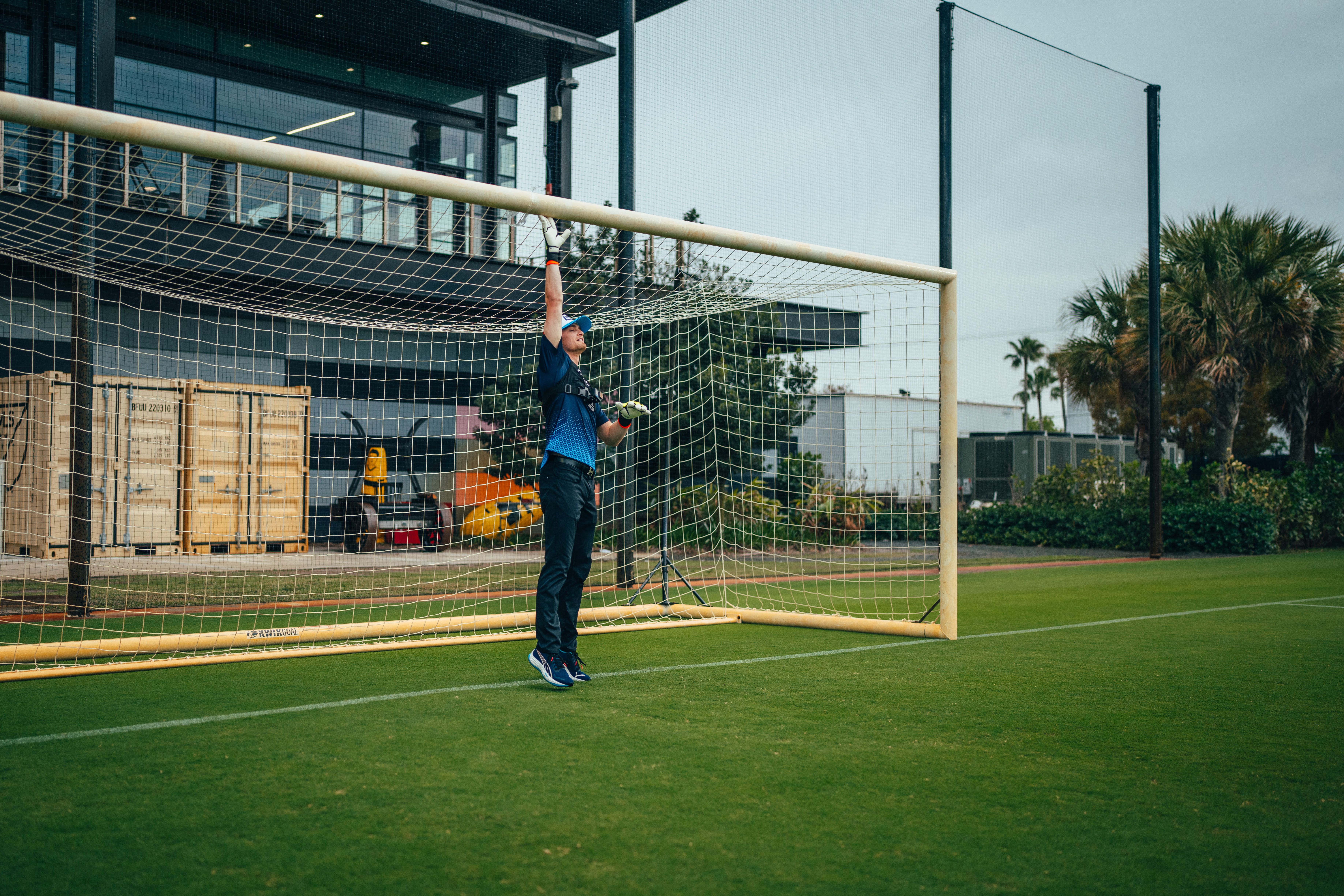 Straight down to work for Sarge, between the sticks.