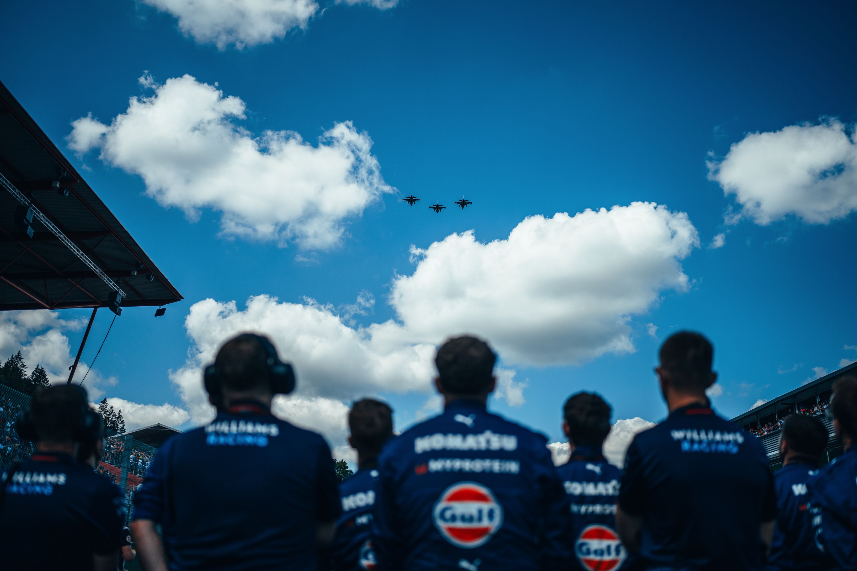 Jets fly overhead as lights out closes in.