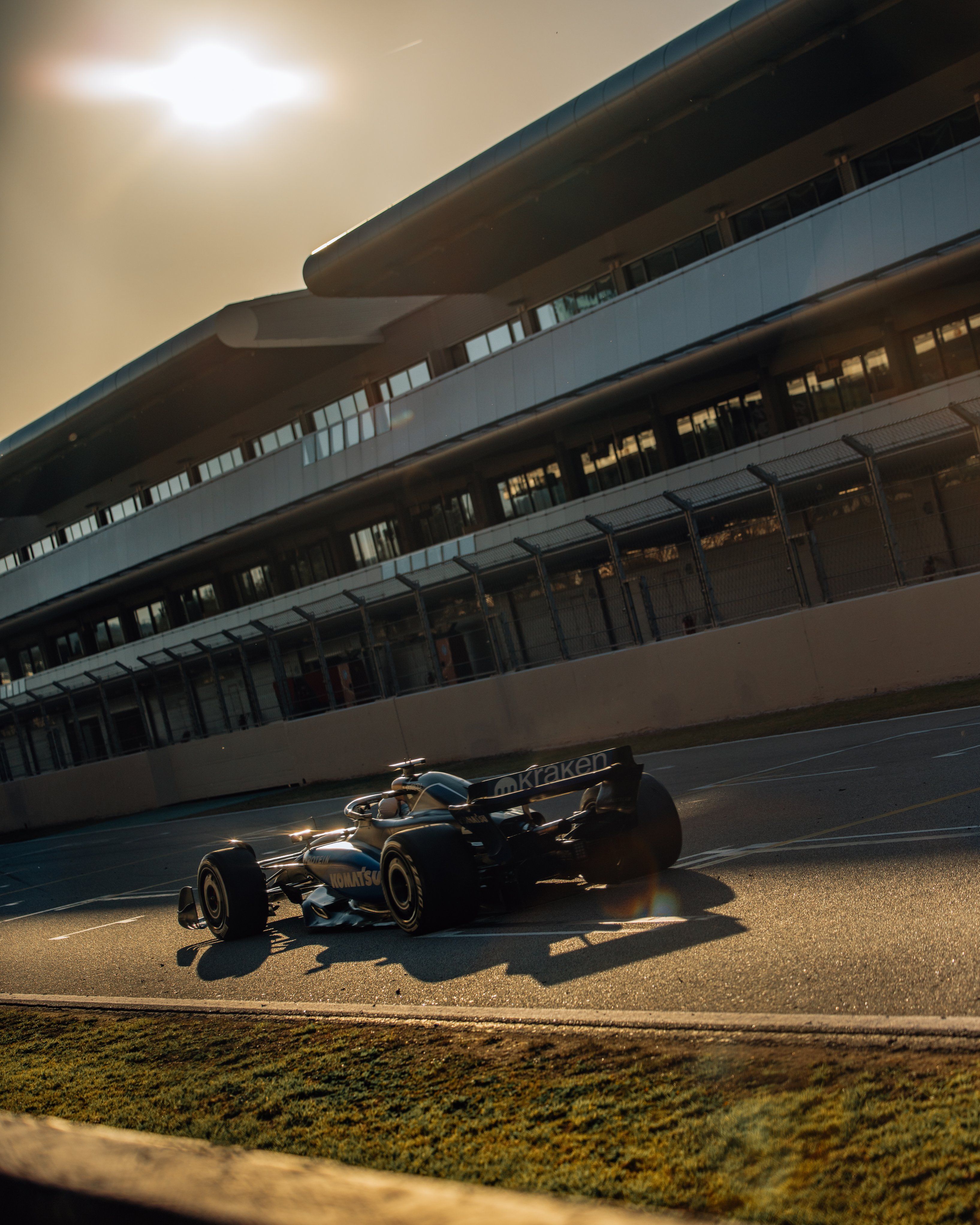 The sun sets on our TPC running at the Circuit de Barcelona-Catalunya.